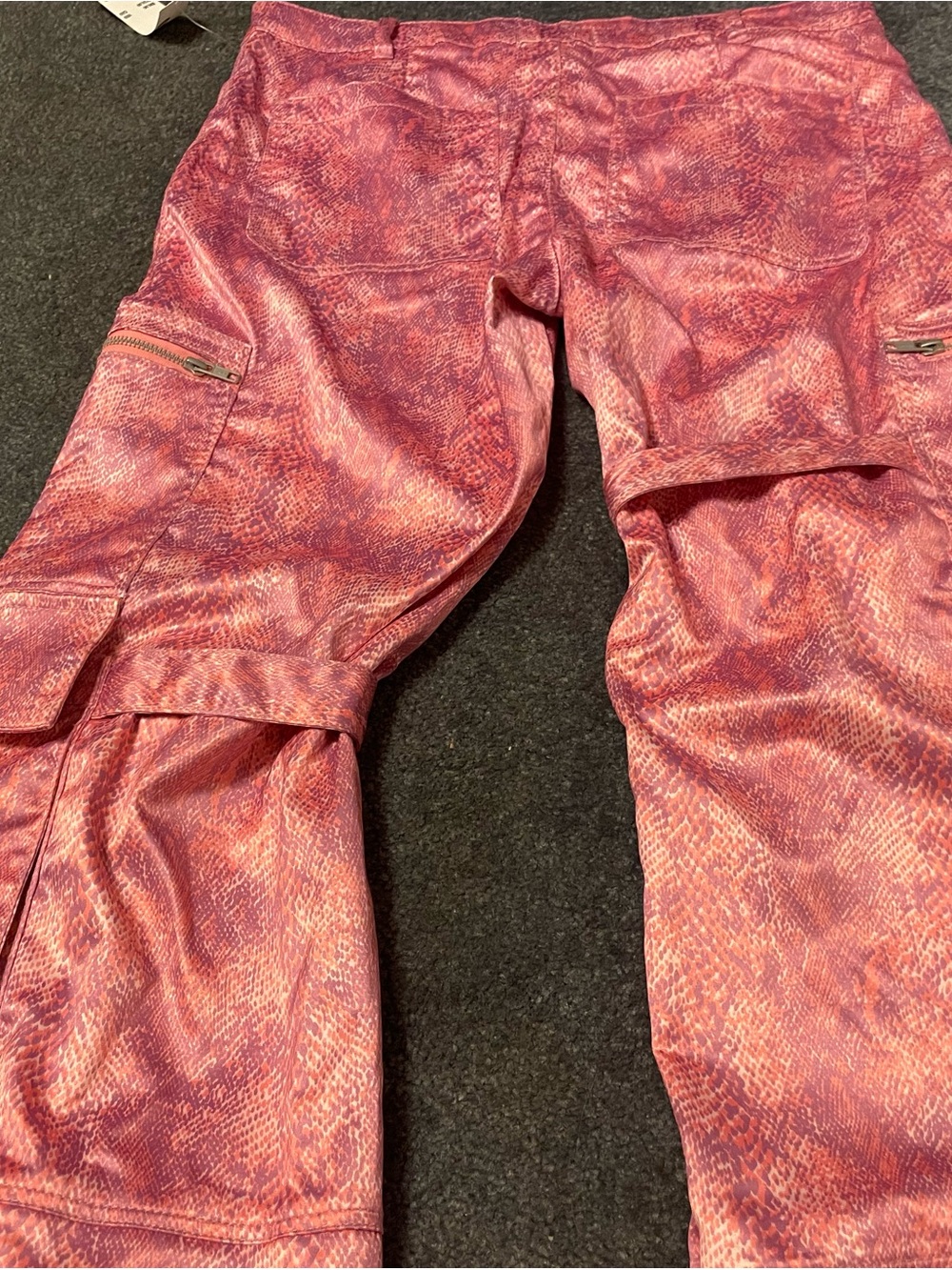 BDG urban outfitters Pink snake reptile pattern baggy wide cargo pants